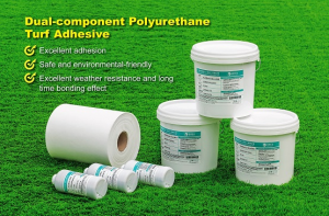 Instalación de alfombras sintéticas Mellor pegamento adhesivo de poliuretano de dobre compoñentes para unión de céspede artificial