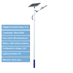 6m visoka 30w-120w solarna vodootporna ulična svjetiljka
