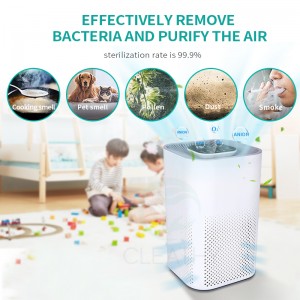 Low Noise Negativ Ion Hepa Filter Home Air Purifier