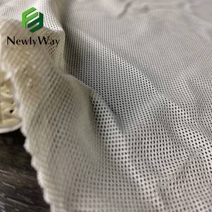 100 polyester ຕ່ໍາ elastic pocket material quadrangle mesh knit fabric ສໍາລັບ lining