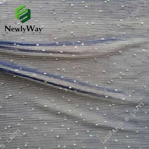 100% polyester plissert og trykt folie tyll mesh blonder stoff for kjole