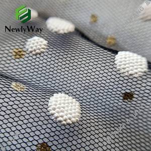 100% polyester polka dot printed at glitter tulle mesh lace fabric para sa mga dress