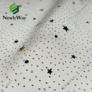 100% polyester star moon paljett och glitter tyll mesh spetstyg för aftonklänning