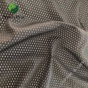 Tecido de malha de malha de fibra de poliéster 50D preto de baixa elasticidade para forro