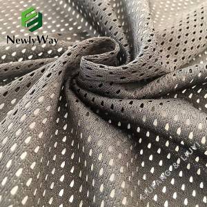 Black rirọ kekere 50D polyester fiber mesh knit fabric fun ikan