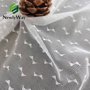 Tecido de malha de malha de urdidura de nylon com padrão de gravata borboleta para vestuário