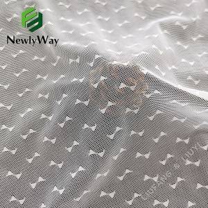कपड्यांसाठी बो टाय पॅटर्न नायलॉन स्पॅन्डेक्स स्ट्रेच वार्प विणलेले जाळीचे फॅब्रिक
