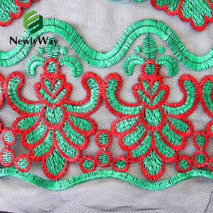 China Factory Tulle Mesh Lace Embroidery Fabric foar it meitsjen fan jurken
