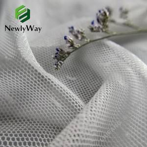 Crystal black warp knitted mesh lace nylon spandex stretch fabric para sa lingerie