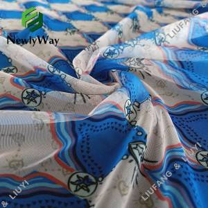Desainer dicithak tulle polyester bolong kain renda kanggo gaun