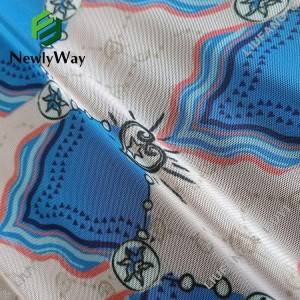 Tessuto di pizzo a rete in tulle di poliestere stampato di design per abiti