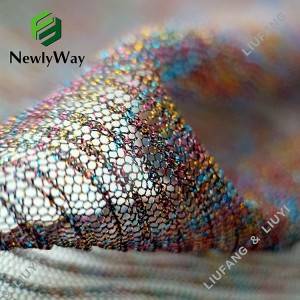 Elegant Sparkle Plisserad Tyll Polyester Mesh Spetstyg för Lady Skirt