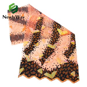 Fou 2021 African Lace Fabric Best Salling Sequins Nigerian Ie mo La'ei Fa'aipoipoga Lace Lace Flocking Velvet Lace