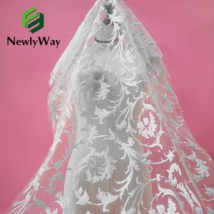 Brilhante lantejoulas da moda mais vendidas Glitter faísca pérolas miçangas bordado rendas tule tecido para casamento vestido de noiva feminino