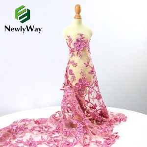 High Quality Nigerian French Beads Net Lace Embroidery Tulle Fabric For Wedding Party Dress