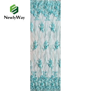 I-Wholesale African Lace Fabric 3D Flower Appliques Embroidery Mesh Tulle Fabrics