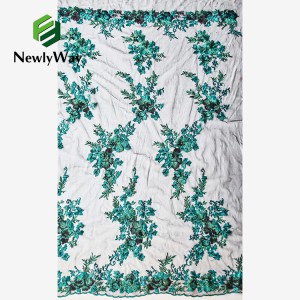 Hot Sale Two-tonus color flos Mesh Embroidery Lace Fabric