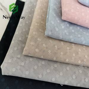 Paltar üçün fabrik topdansatış polyester ağ çözgü trikotaj polka nöqtəli tül mesh parça