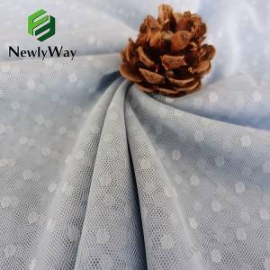 Nhà máy bán buôn polyester trắng dọc dệt kim chấm bi vải tuyn lưới vải cho quần áo