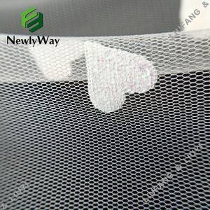 Fantasievoller herzförmiger folienbedruckter und glitzernder weißer Tüll-Polyester-Spitzenstoff für Kleider