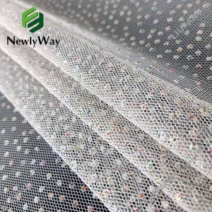 Moade en ienfâldige kleurde glitter tulle polyester mesh kantstof foar rokken