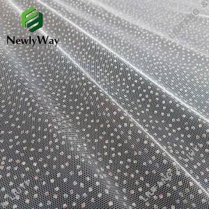 Fashion at simpleng kulay glitter tulle polyester mesh lace fabric para sa mga palda