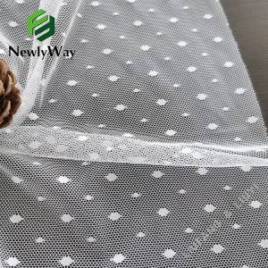 Tecido de malha de malha de tule de urdidura branca de náilon spandex fashion para sutiã feminino