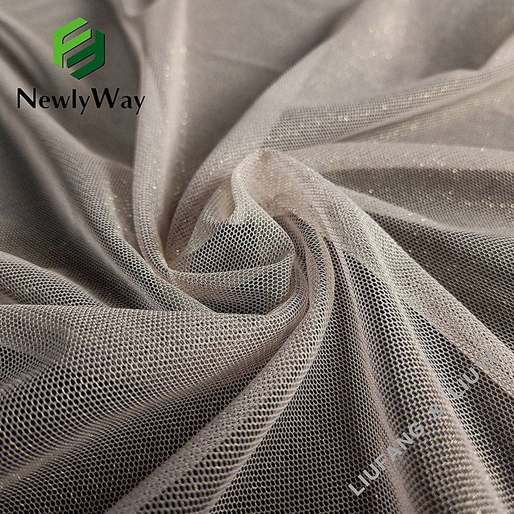 Høykvalitets antistatisk gulltråd Nylon Net Tulle Mesh stoff for kjoler