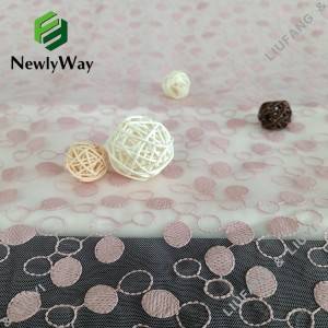 Žhavá růžová polka dot vyšívaná nylonová tylová síťovaná krajková tkanina pro sexy rukávy