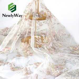 Кришталеві блискітки для весільної вишивки на замовлення, важка сітчаста мереживна тканина з бісеру