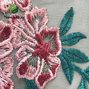 NewlyWay Wholesale Polyester Mesh Tulle Multicolor Embroidery Lace Fabric Kwa Nguo za Wanawake