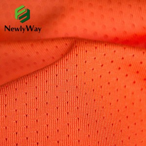 Polyester star weft knitting polyester low elastic elastic naleli e phahameng rekere ea jacquard mesh lesela