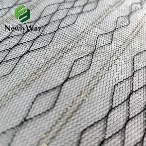 Illusion nylon guldtråd mesh nät spets tyll tyg för brudklänning