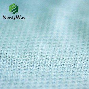 GRS အသစ်ပြန်လည်အသုံးပြုထားသော polyester elastic wave jacquard mesh တစ်ဖက်မှ ဆွဲထုတ်သည့်အထည် spandex breathable sports fabric