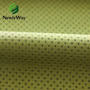 100% polyester non-elastis mesh 75D pakan kain rajutan kanggo musim semi lan musim panas breathable olahraga setelan olahraga