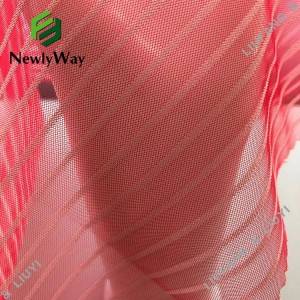 Seneste design Nylon Polyester Blend Stripe Mesh Net Tulle stof til modetøj