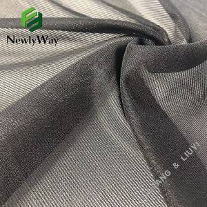 Lett svart nylon spandex mesh trikotstrikket stoff for bh-rygglåsmateriale