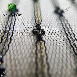 Tecido de tul de malla de fibra metálica de nylon do fabricante para accesorios de velo de noiva