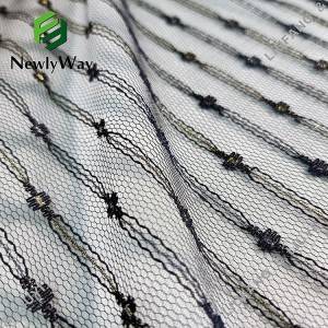 Výrobce nylonových kovových vláken mesh pletená tylová tkanina pro doplňky svatební závoj
