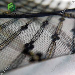 Tissu di tulle di maglia di maglia di fibra metallica di nylon di fabricazione per l'accessori di velo nuziale