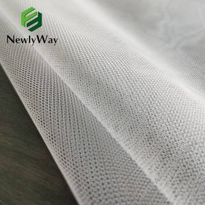အမျိုးသမီးဝတ်စုံများအတွက် အသစ်ထွက်ရှိထားသော ဖောက်ထွင်းမြင်ရသော tulle polyester fiber net mesh ထည်