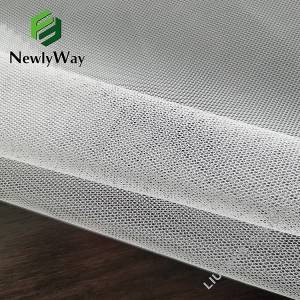 Tecido de malla transparente de fibra de poliéster de tul transparente recentemente lanzado para vestidos de muller