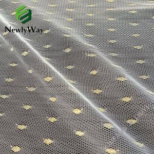 Popular flash tecido de malha de tule de fibra de ouro de náilon para véu de noiva
