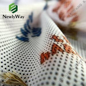 Tessutu stampatu in nylon stretch Spandex in rete bianca per a tela di u zitellu