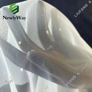 Polyesterová tylová sieťovaná čipkovaná tkanina na šaty so vzorom hviezd