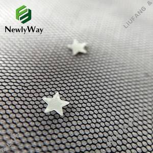 Sliver Star Sequin Polyester Đen Vải tuyn Lưới ren cho áo lót