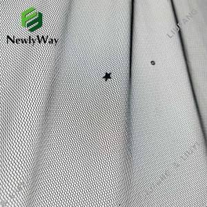 Şerit Yıldız Pullu Polyester Siyah Tül Örgü Dantel Kumaş Dersler için