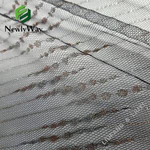 Sparkle nylon gold yarn net lace tulle fabric para sa mga accessories sa sinina
