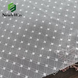 Fjouwerkante dûbele line ûntwerp nylon spandex warp gebreide mesh stretch stof foar jurk