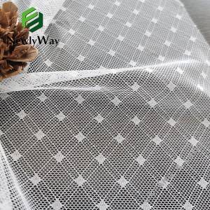 Fyrkantig dubbel linje design nylon spandex varp stickad mesh stretch tyg för klänning